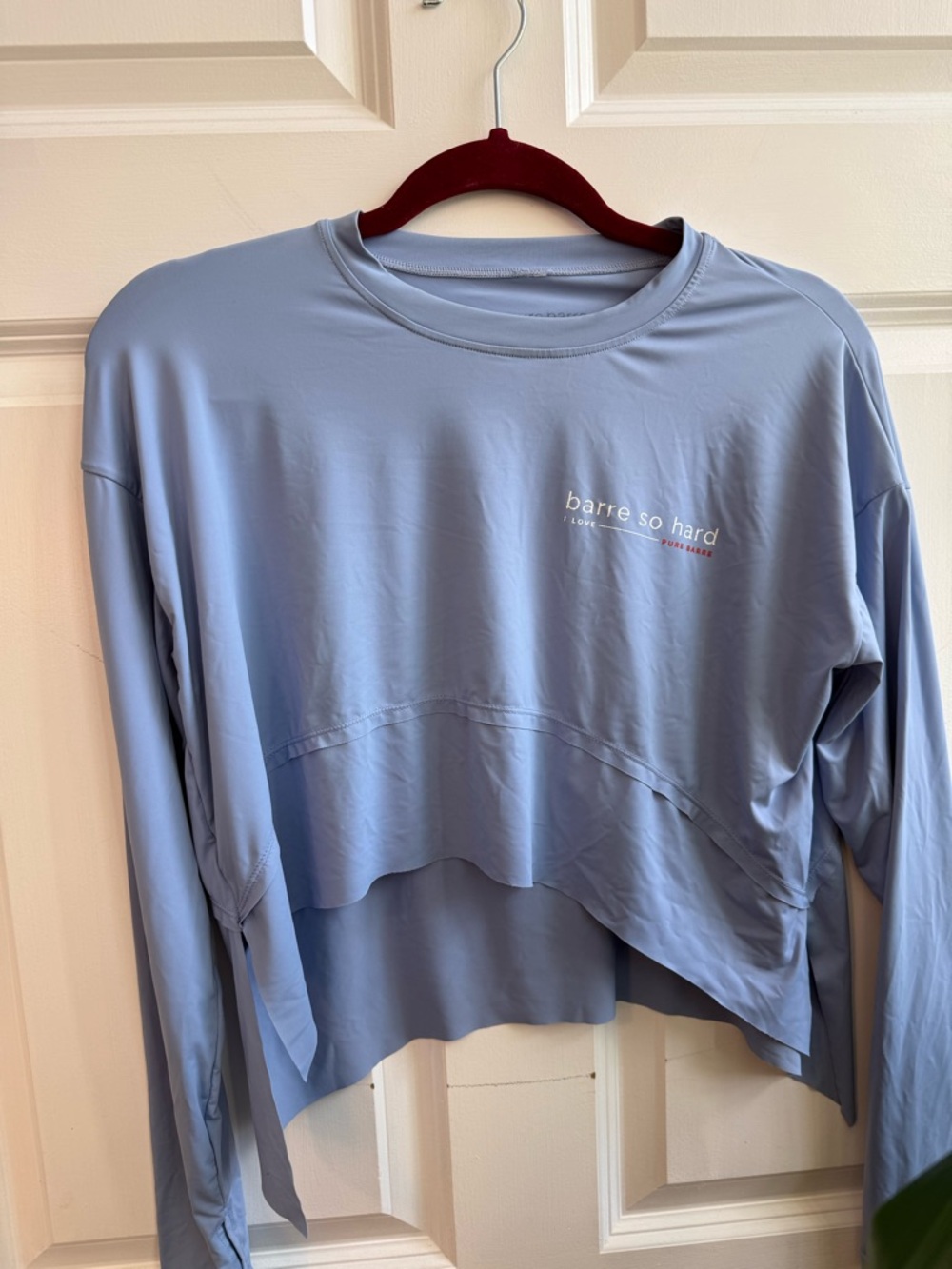 Barre So Hard Women's Long-Sleeve Cropped Top in Periwinkle